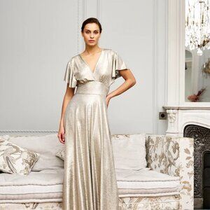 Dress Albane: Elegant, Formal, Long Gold Dress